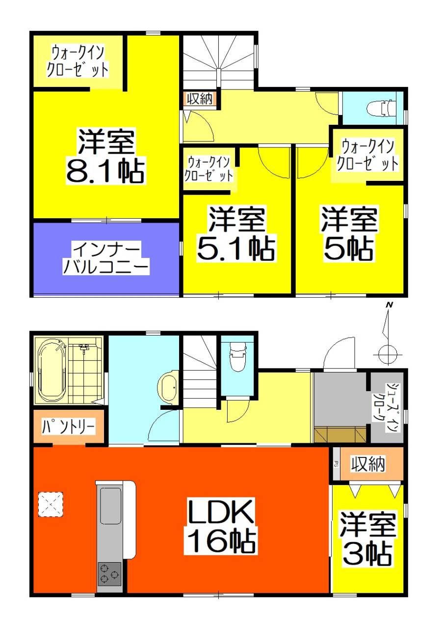 可児市長坂　1号棟　4LDK＋WIC