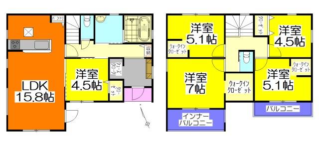 可児市土田　第10　1号棟　5LDK＋WIC