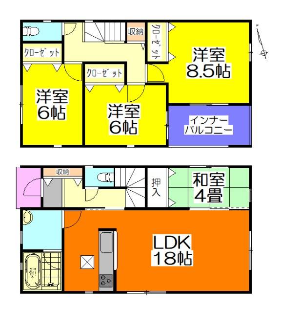 可児市下恵土　第8　2号棟　4LDK