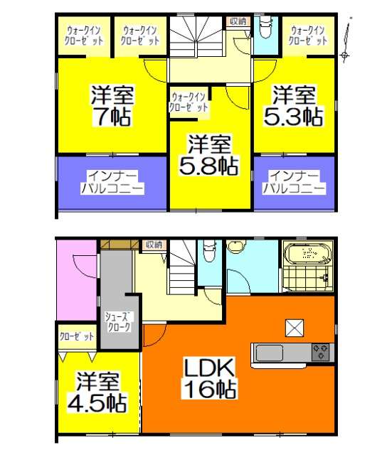 ご成約 可児市中恵土 新築戸建て 4LDK+3WIC+2インナーバルコニー