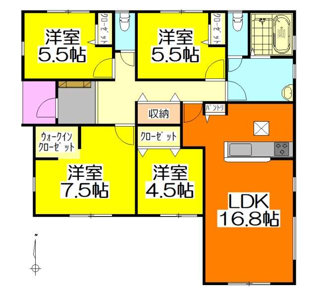 ご成約 可児市広見 新築平屋戸建て 5号棟 4LDK+WIC