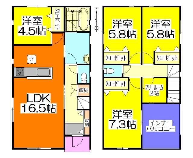 ご成約【可児市土田井ノ鼻 新築戸建て】1号棟 4LDK+フリールーム2帖
