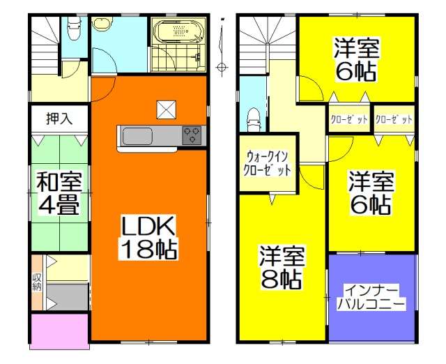 ご成約【可児市土田井ノ鼻 新築戸建て】2号棟 4LDK+ウォークインクローゼット2帖