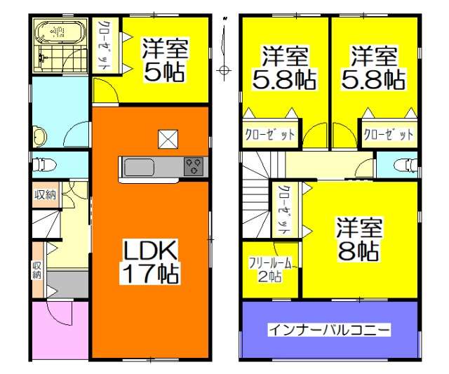 ご成約【可児市土田井ノ鼻 新築戸建て】3号棟 4LDK+フリールーム2帖