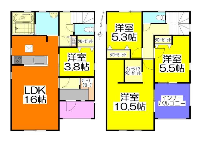 ご成約【可児市土田北裏 新築戸建て】2号棟 4LDK+ウォークインクローゼット