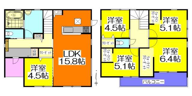 ご成約【可児市土田宿 新築戸建て】2号棟 5LDK+3ウォークインクローゼット