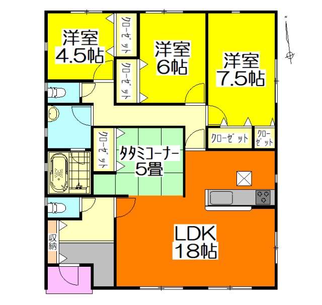 【加茂郡川辺町比久見 新築戸建て】4号棟 人気の平屋 南道路