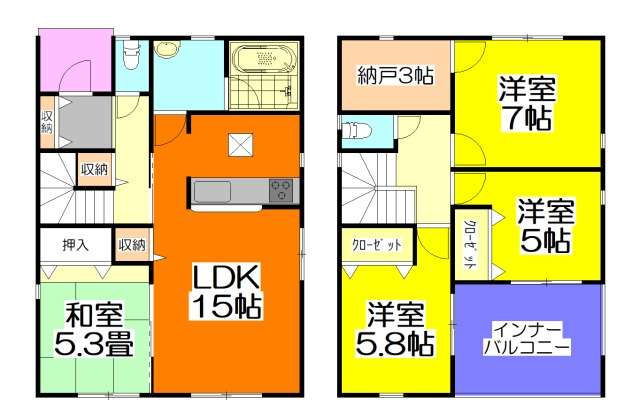 可児市若葉台 新築一戸建て 1号棟|西可児駅徒歩約8分・オール電化4LDK