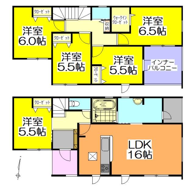 【可児市土田 新築戸建て】ゆとりの5LDK×全室洋室!収納充実の長期優良住宅|1号棟